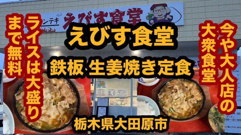 【栃木グルメ】えびす食堂（大田原市）今や大人店！鉄板 生姜焼き定食を食べてみた