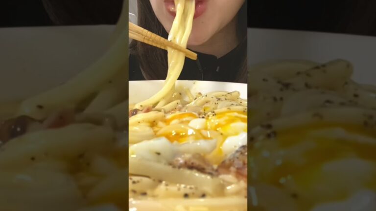 カルボうどんすする#爆食い #shorts #asmr #咀嚼音 #うどん