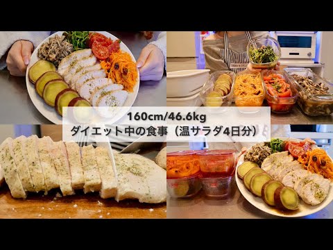 【4日間温サラダダイエット🔥】-14kg達成!🔥ダイエット中のリアル4日間の食事🍱｜ワンプレートサラダ4日分🥗｜Healthy Salad Recipes For Weight Loss【ダイエット】