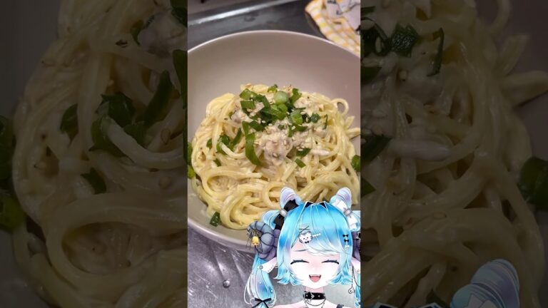 【子持ち主婦Vtuber】ヤケクソ実写クッキング【和風ツナマヨパスタ】 #料理 #主婦 #recipe #cooking #vtuber #shorts