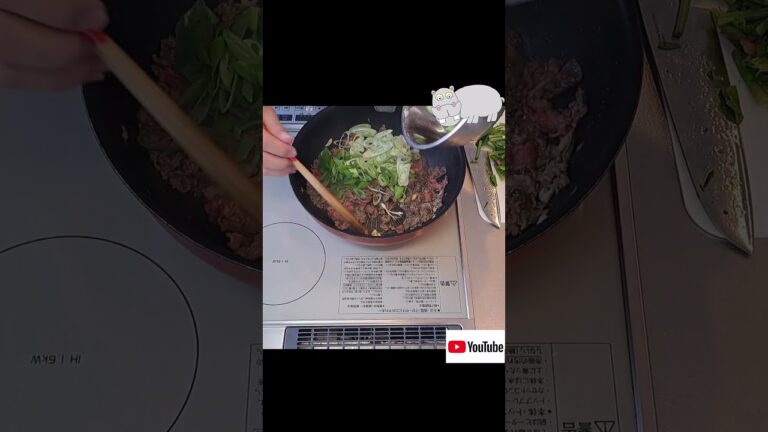 ほうれん草と長ネギの牛肉炒め