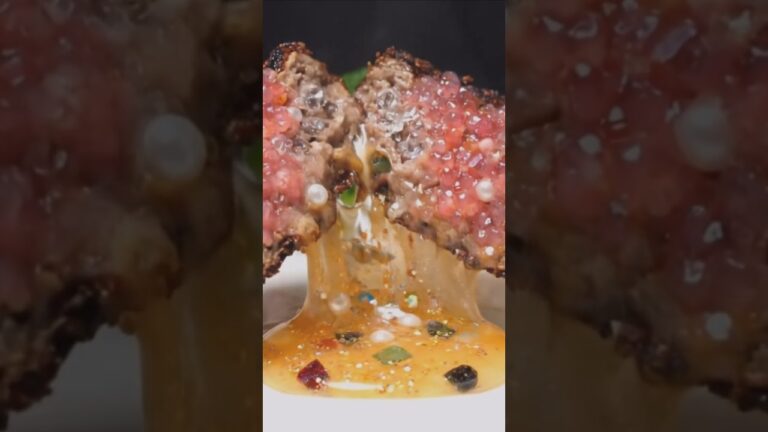 ASMR｜断面からとろーりチーズが溢れる宝石ハンバーグ🍽💎 #shorts #aiasmr