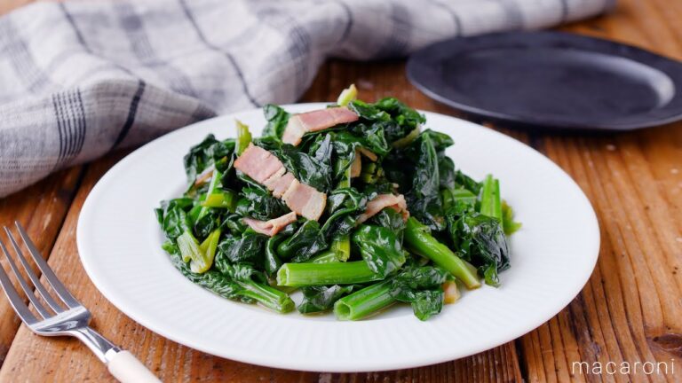 【ちぢみほうれん草のバターしょうゆ炒め】シンプルな味付けで素材の旨みを堪能♪