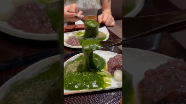 出来たてのとろとろ抹茶わらび餅🤤 #京都 #京都カフェ #京都観光 #わらび餅 #抹茶 #japanesefood