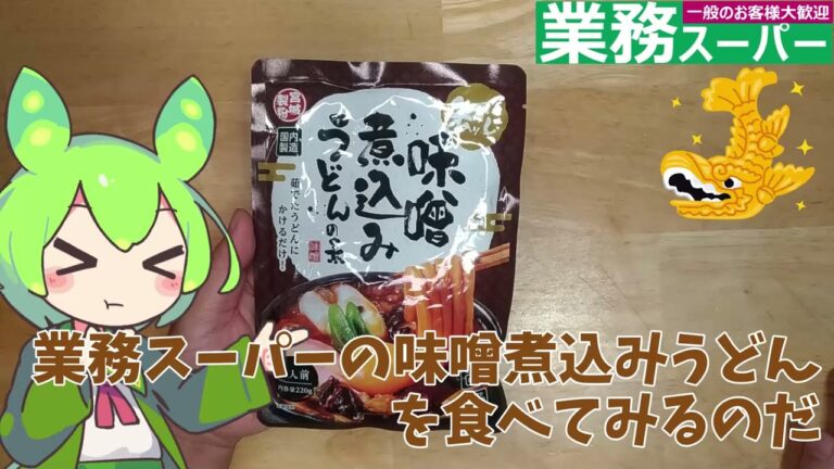 【名古屋めし】業務スーパーの味噌煮込みうどんを食べるのだ【ずんだもん実況】