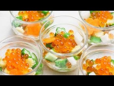 食感が楽しいいくらのカラフル前菜