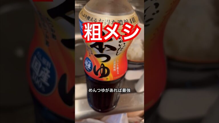 【ゲットー飯】お粗末様を食らう #めんつゆ #めんつゆご飯 #粗メシ