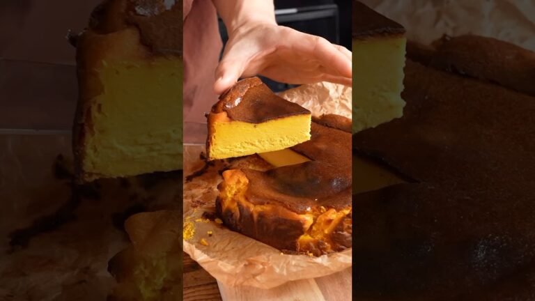 Halloween Squash white chocolate Basque Cheesecake 南瓜とホワイトチョコのバスクチーズケーキ #halloween #asmr #shorts