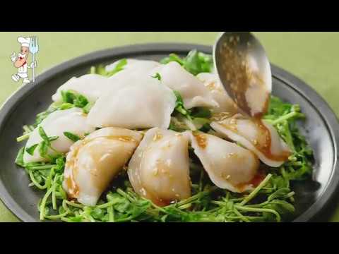 水餃子と豆苗のレンジ蒸し