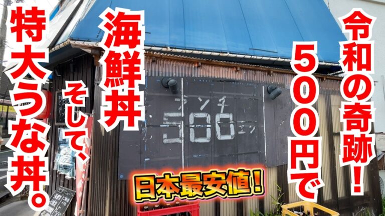 【激安の向こう側】500円の定食屋！海鮮丼、そして特大うな丼が日本最安値で出てきた！