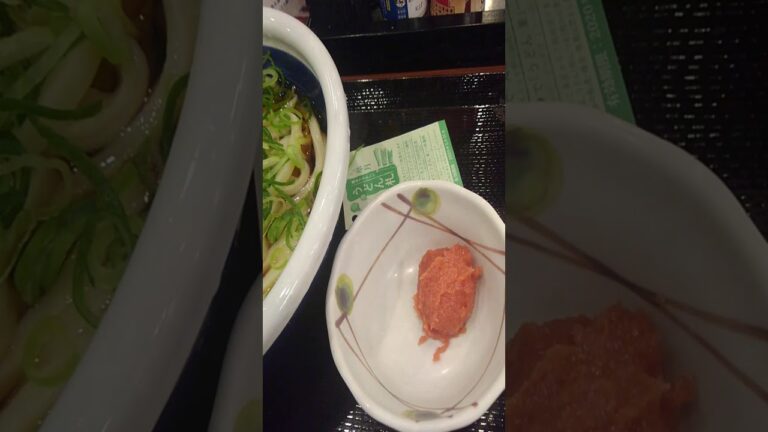 丸亀製麺の ぶっかけうどんに明太子を入れてみた