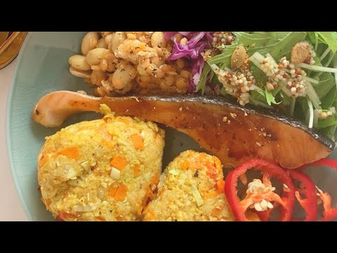 材料5つ！オートミールのカレーおにぎり【大豆ミート】