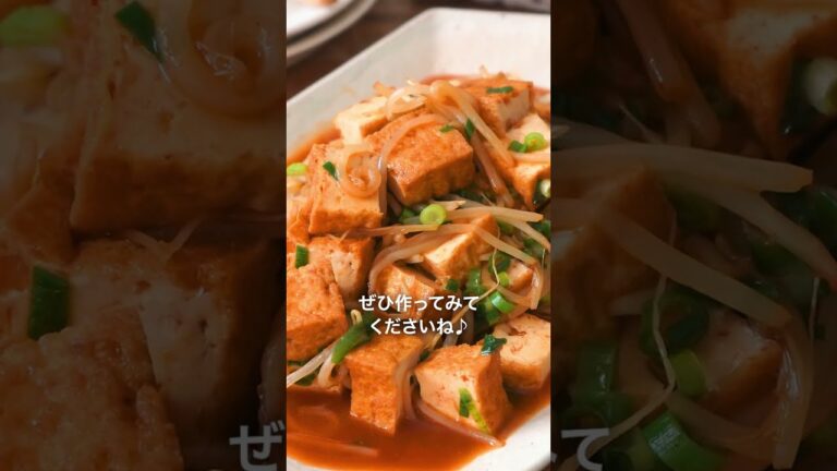 イチビキ　赤から万能たれ　厚揚げともやしのとろ～り旨辛炒め　レシピ動画
