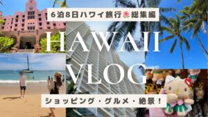 【HawaiiVlog】総集編🌴6泊8日ハワイ旅行一気見✈️グルメにショッピング、絶景！絶対行きたい観光スポットからオススメの穴場スポット！出発から帰国日まで8日間のハワイの過ごし方🌺