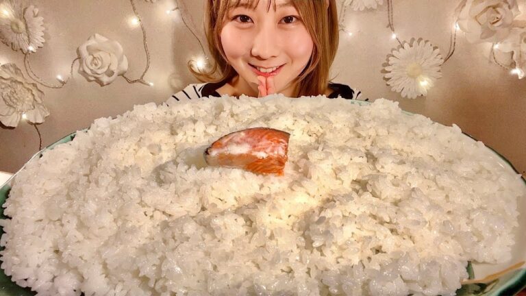 ASMR Japanese Salted Salmon Rice “Bodakko”【Mukbang/ Eating Sounds】【English subtitles】