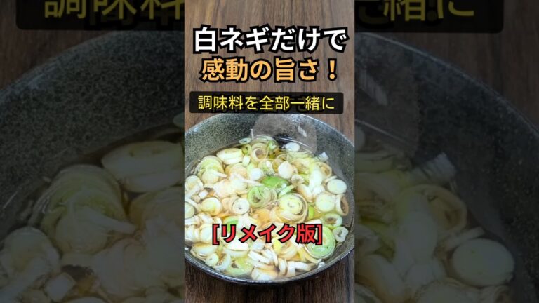 【白ネギだけで感動の旨さ】スープリメイク版｜調味料を全部一緒に！