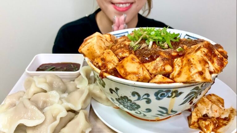 【真夏の麻婆丼とモチモチ水餃子 ASMR】EATING SOUNDS | Mapo Tofu Bowl and Boiled dumpling | Not Talking