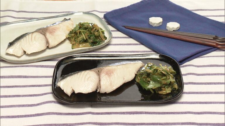 【3分クッキング公式】さわらの湯煮　きゅうりと三つ葉のみそあえ