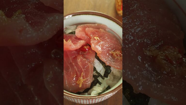 にんにくなめ茸🧄マグロ漬け丼の作り方【スタミナ1番 ズボラ飯】#簡単レシピ