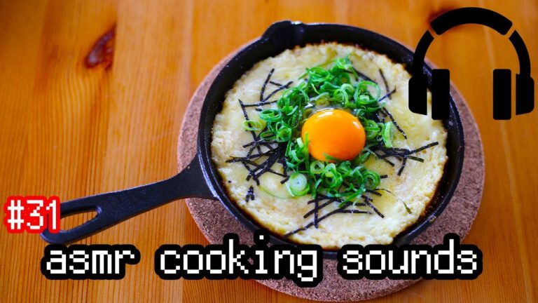 【ASMR Cooking Sounds #31】Sounds of making /長芋のふわふわ焼き 長尺ver【料理 音】