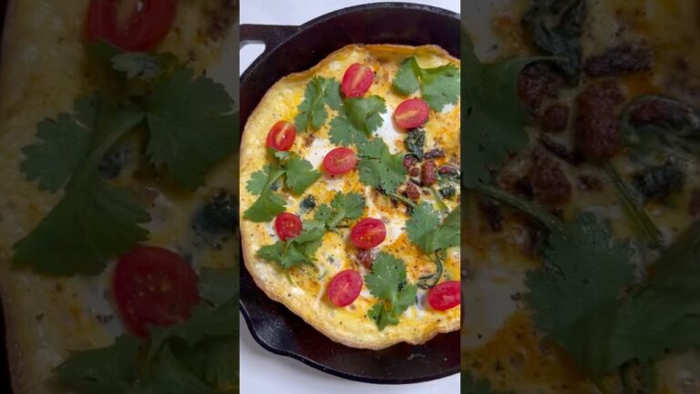 Chorizo Spinach Frittata 🍳#shorts