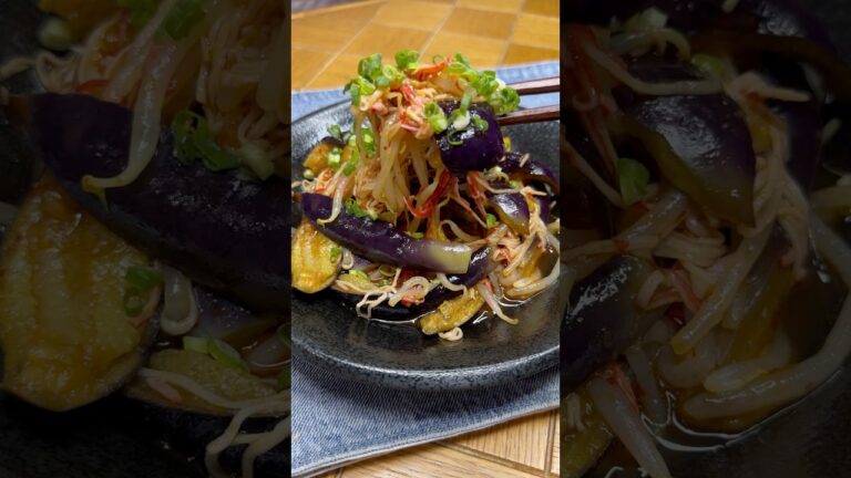 10分で作れる蒸しナスともやしのポン酢和え