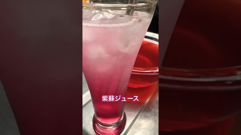 赤しそと青しそで紫蘇ジュース作りました♡#プランター栽培 #家庭菜園 #プランター #プランター野菜 #大葉 #大葉しそ #紫蘇 #shortvideo #shorts  #紫蘇ジュース #紫蘇サワー