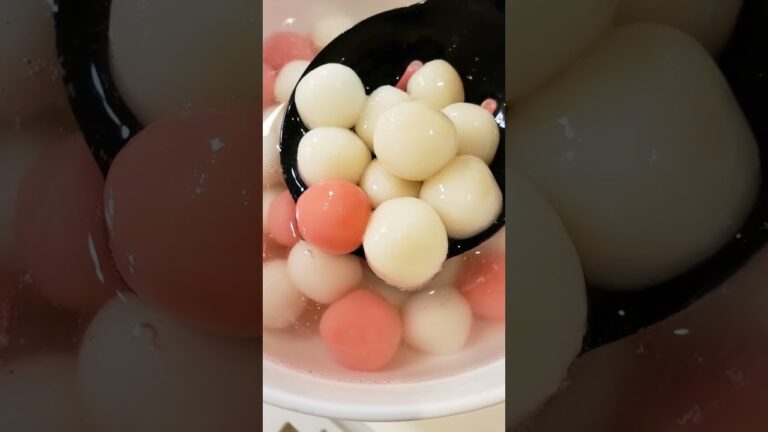 手作り紅白の白玉団子 Shiratama Dango #shorts
