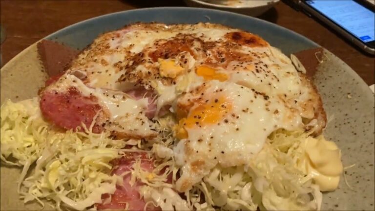 ハムエッグ・タラの芽天ぷら晩酌