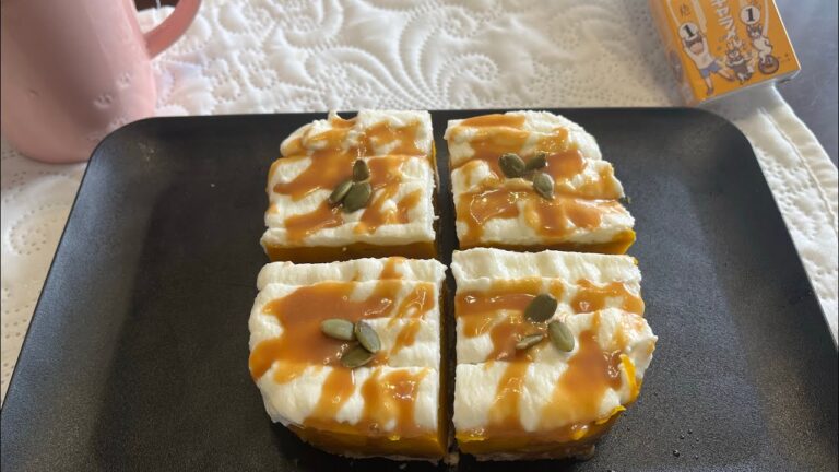 レンジで簡単かぼちゃのタルトケーキ／キャラメルソースが美味しいよ