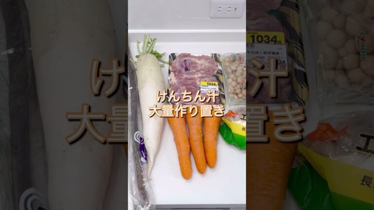 【けんちん汁作り置き】大鍋で作る野菜の旨みたっぷりスープ🥕#さくらの冷凍ストック#スープストック #作り置き  #節約 #大量買い #作り置きおかず #作り置きレシピ