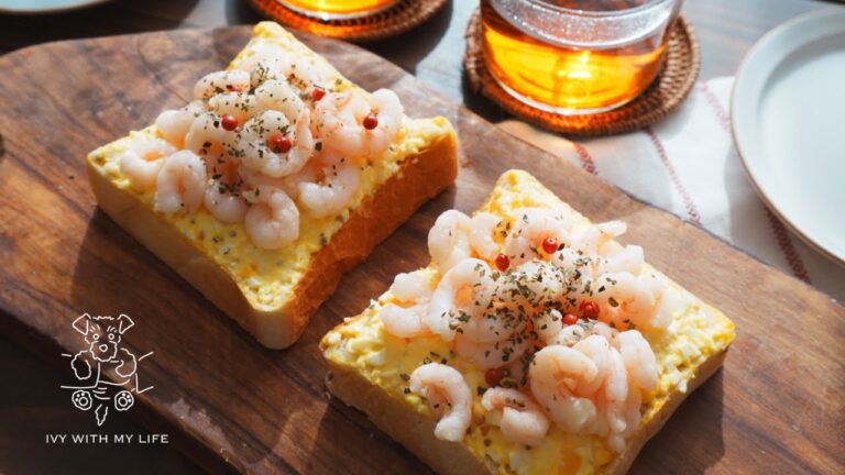 【北欧風朝ごはん】IKEA甘エビでオープンサンド/マヨ卵をふわふわに作る方法/大人気老舗ペリカン食パン