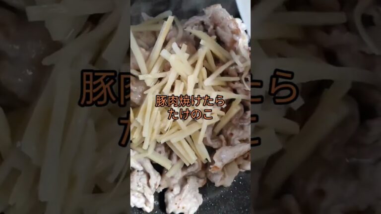 有機細切りたけのこと豚肉炒め #チャンネル登録お願いします #高評価お願いします #拡散希望
