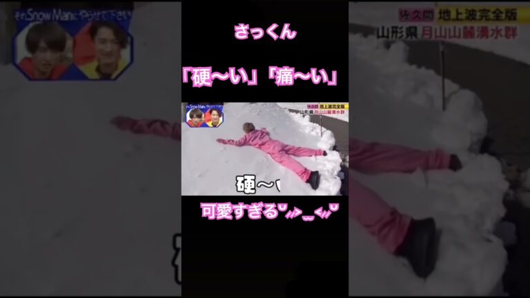 さっくん 雪に飛び込んで意外と硬くて痛そう #snowman #さっくん #それスノ