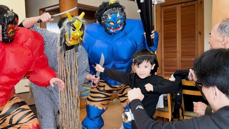 【節分】僕がおじいちゃんを守るんだ！ブイスリャー！