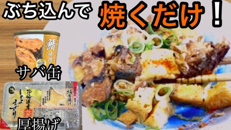 【超簡単】サバ缶と厚揚げを丸ごとぶち込め！