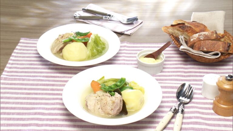 【3分クッキング公式】鶏肉と春野菜のポトフ　辛子マヨ添え