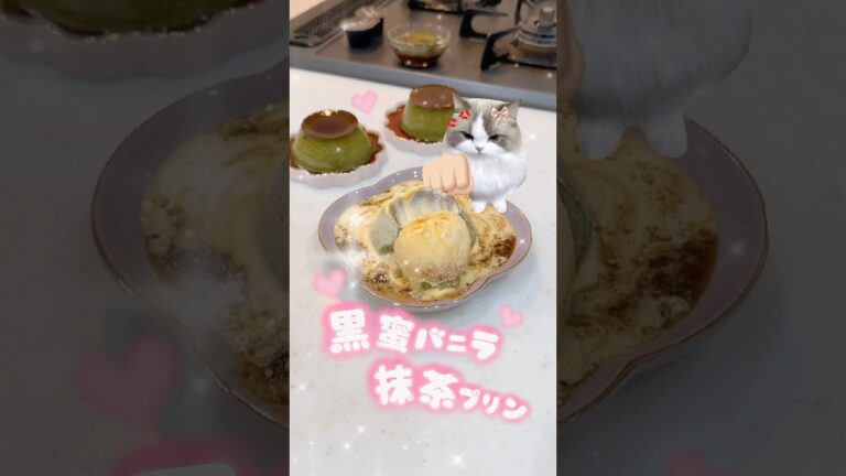 人生初抹茶プリン作り🍮最近多忙❕ゆっくりケーキ作れないけど、夜食デザート作った(´-﹃-`)🍨 #夜食 #プリン #抹茶 #vlog