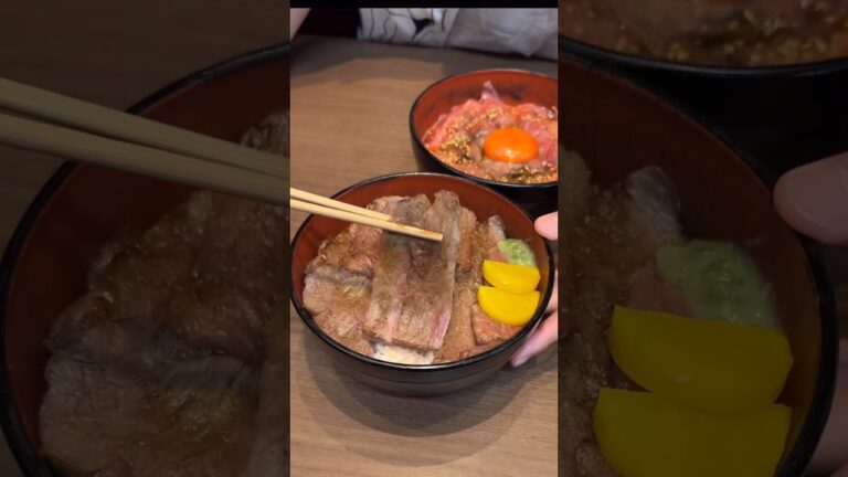 ぎっしり敷き詰められた贅沢サーロインステーキ丼が最高！