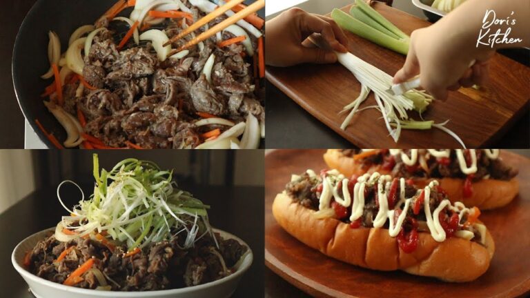 1000円でできるネギたっぷりプルコギの作り方（3人前）|🌭プルコギホットドッグ🍔|料理初心者も作れる超簡単プルコギレシピ