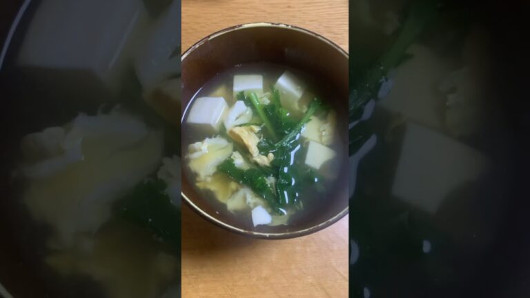 本日のお吸い物　＃豆腐　＃卵