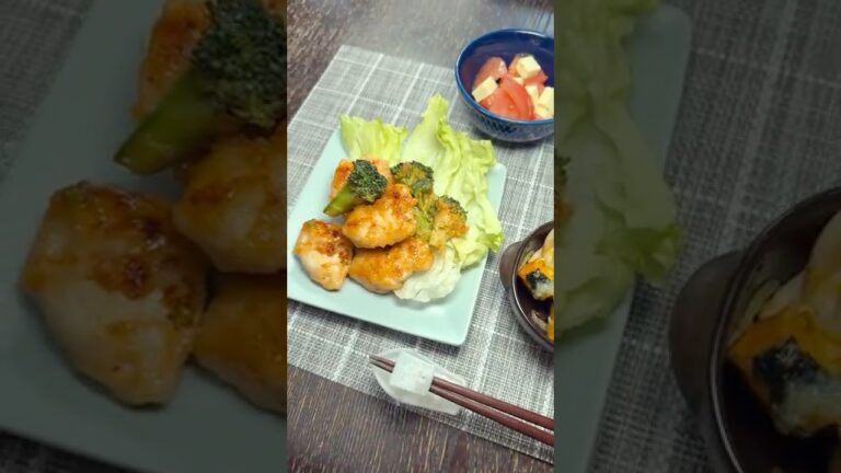 今日のちゃる飯｜鶏胸肉とブロッコリーのオーロラ炒め＋３品