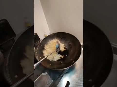 中華鍋で【麻婆豆腐チャーハン】作ってみた♪#Shorts