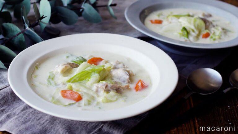 【たっぷりキャベツと鶏肉のクリームシチュー】キャベツ大量！クリーミーな味わい♪