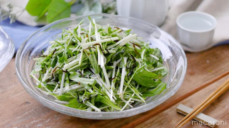 【水菜としらすの塩昆布和え】5分で作れる！和えるだけで完成♪