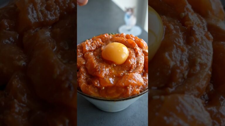 サーモンユッケ丼作った結果ww #shorts
