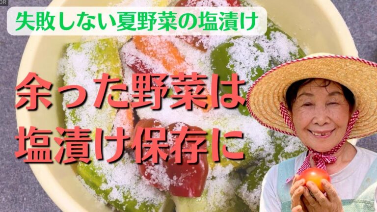 失敗しない夏野菜の塩漬け。余った野菜は塩漬け保存に。