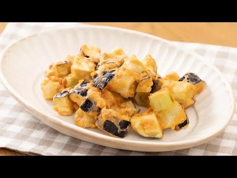 なすと長ねぎの中華風かき揚げ