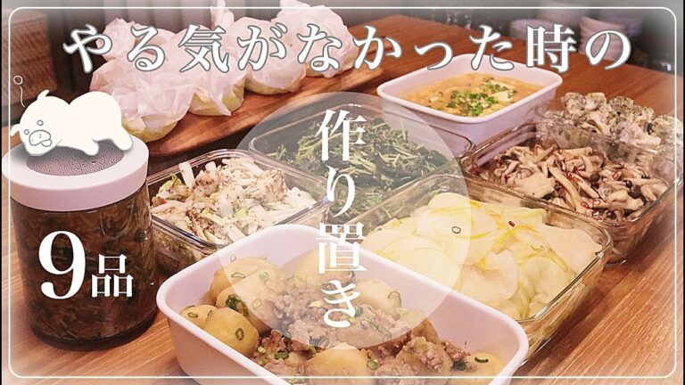 簡単で安く出来る！何度も食べたくなる作り置き9品短時間レシピ｜料理初心者でも負担なし｜簡単な作り置き｜美味しい作り置き｜作り置き弁当｜副菜｜おかず