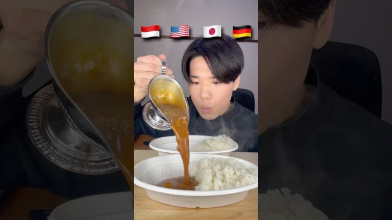 カレーを世界の食べ方で爆食い🍛🌏#shorts #モッパン #カレー #mukbang #asmr